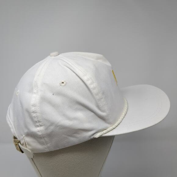 AGP Slideback Rope Hat Solid White One Size Embroidered Adjustable Vintage USA - Picture 5 of 9